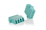 Adapter Optira Quad OM3/OM4 LC Aqua SC-DX footprint