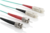 Patchcord DX OM3 (50/125) ST-SC LSZH Aqua L=1m