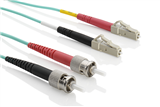 Patchcord DX OM3 (50/125) ST-LC LSZH Aqua 2,0mm